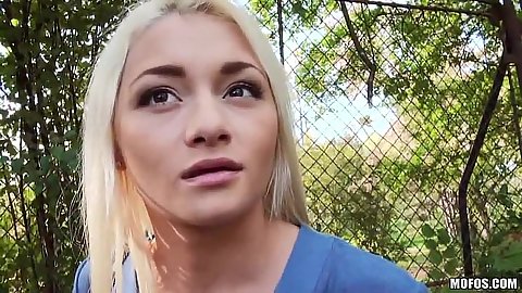 Russian nurse Alive Bell approached in public and agrees to suck dick