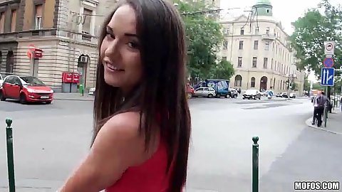 Nataly Gold  euro teen babe is gorgeous and horny to suck in public