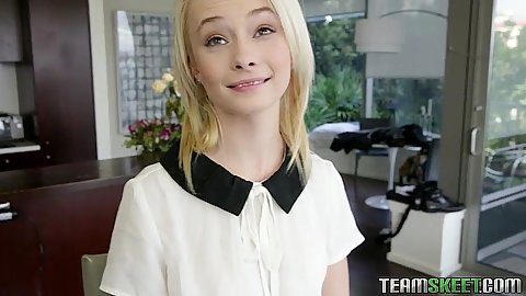 Smiling petite teen Maddy Rose is the moaning whore