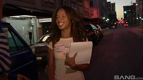 Great looking skinny 18 year old black girl in public with Nina Cole
