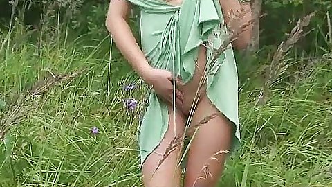 Undressing a sexy euro slut gf in the tall grass