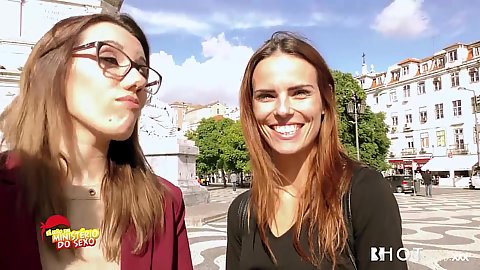 Street walking euro skanks Scarlett Johnson and Susana Melo run a tv show