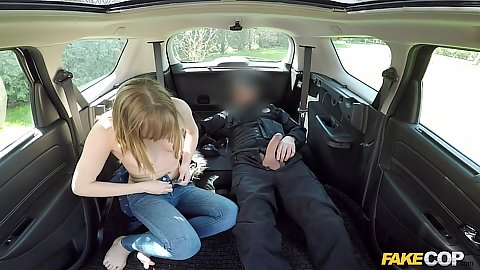 Naughty little slut Lecette Nice caught screwing cop in his car on hidden car cam