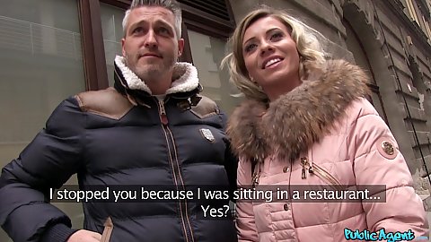 Vicky Love and her man approached by our casting agent on the street for cash