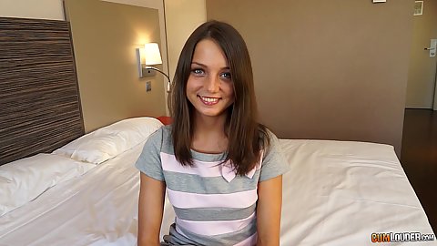 Cute faced little horny Foxy Di has a nice perfect teen body that she likes to finger anus on