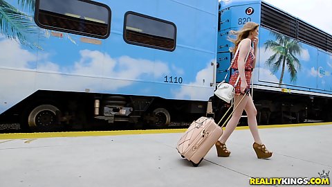Dolly Leigh arriving at the train station in time of rher audition and we go there to pick her up