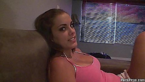 Ex gf relaxing on the fold out sofa