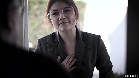 Teen is a shy nerd Adria Rae she is pretty but too much of a good girl need more slut she thinks and calls in for a consulation