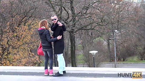 Couple on the street with amateur teen gf getting cash offer to have her shared