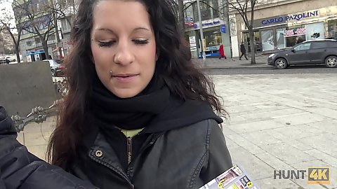 Approaching our newest victims on the street with amateur couple and gf in public