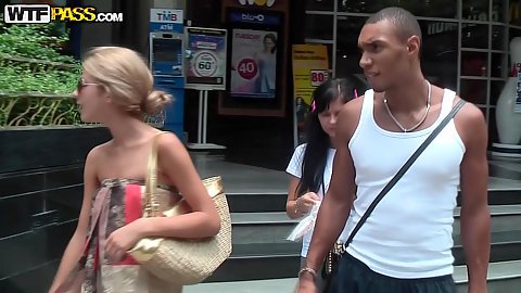 On the public street with clothed amateur 18 year old girlfriend Victoria Tiffani going to get a bite to eat