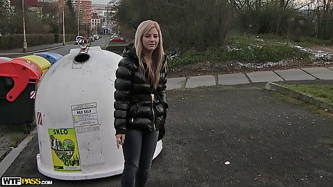Outdoors public pick up a foxy blonde young first sex video doing girl Nathaly she talks us for a walk