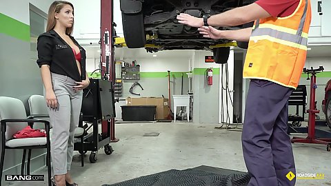 Frustrated Janet needs to pay her mechanics bill somehow no problem her milf big ass skills are about to help her