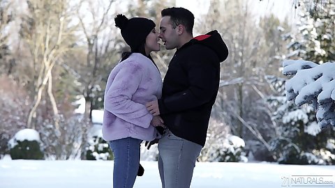 Winter is here and Lexi Layo is anxious to suck a dick in the snow outdoors with her loving boyfriend