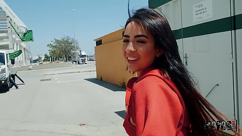 Walking on the street with amateur latina teen we just picked up Kitty Love she enjoys sucking dick in public