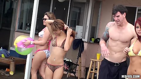 Real slut party getting wet outdoors