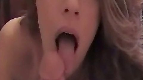 Close up amateur blowjob with licking action