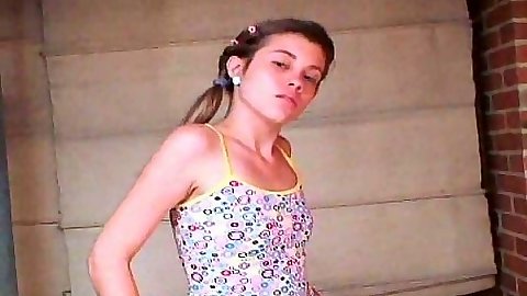 Softcore 18 year old teen Little Liana wearing a skimy dress with panties