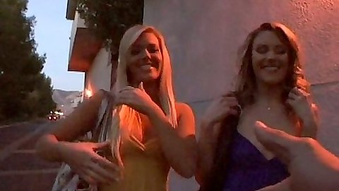 Outdoor lesbian public pick up with Kendra Banx & Samantha Ryan