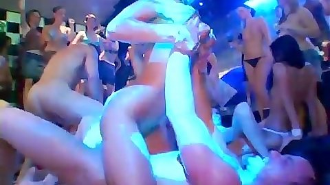 Club fun party with Christina Lee all naked on the floor