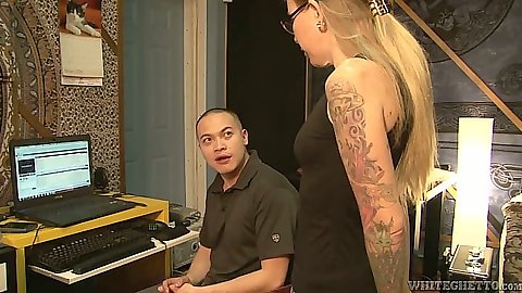 Tabitha James blonde gets naked and pov close up dick suck