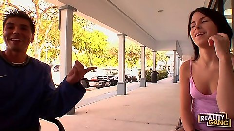 Public teen pick up with Jeny Snow being shy and cute