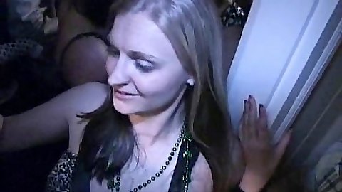 Group of college sluts goes to a private room to suck