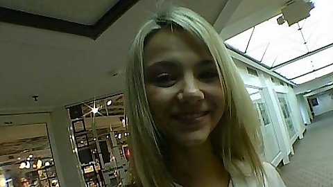 Blonde teen Ashlynn Brooke in public flashing some tits in the elevator