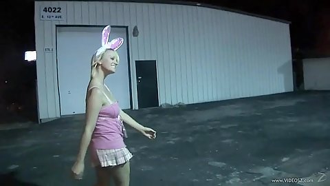 Spunky amateur walking around in a dress and goes to store to show pussy