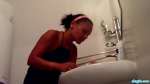 Bathroom touching  and sucking with Russian teen Mila