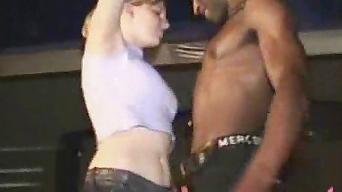Boozed gf party with a big black cock swinging