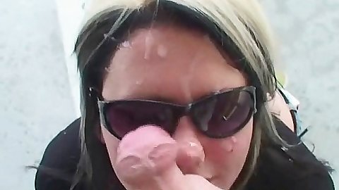 Sexy gf with a face full of semen licks her fingers