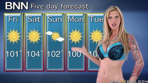 The new weather girl whore Brooke doing the news