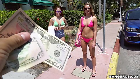 Brunette Sexy Babe In Outdoor Banged For Money