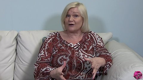 Interview and confession from clothed granny Lacey Starr talking about her house invasion and sucking robbers cock