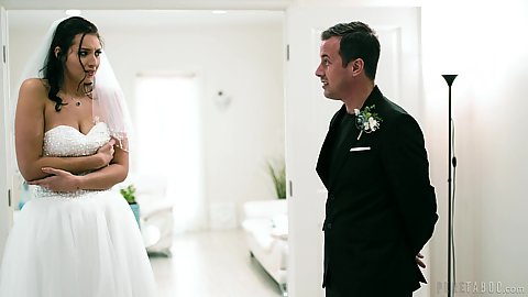 Bella Rolland is a bride in a wedding dress preparing for the final day before we wetting cheats by sucking another dick