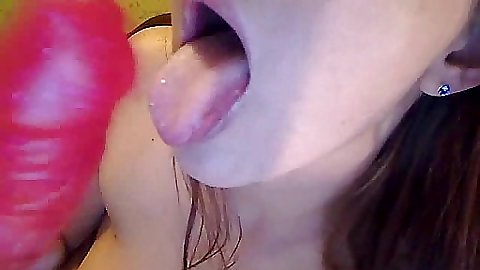 Nice dildo blow job and then into the pussy shuved