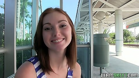 Redhead public teen meet up with Natalie Lust and fingering her with pov