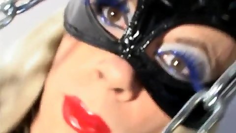 Fetish Mistress Alexandra in fishnet and lingerie femdom for tranny