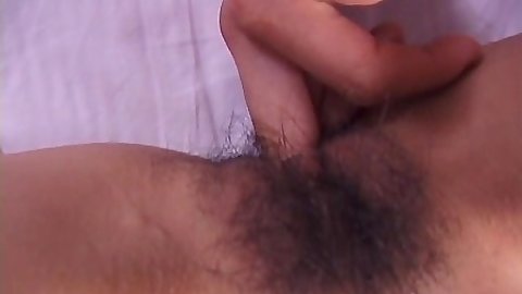 Hairy asian girl fingered and blowjob scene